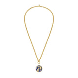 Skoven Lapis Medallion Rolo Necklace