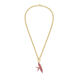 Wings of Love Ruby Swallow Charm Rolo Necklace