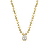 Reign Bezel Set Pear Diamond Ball Link Necklace