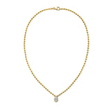 Reign Bezel Set Pear Diamond Ball Link Necklace