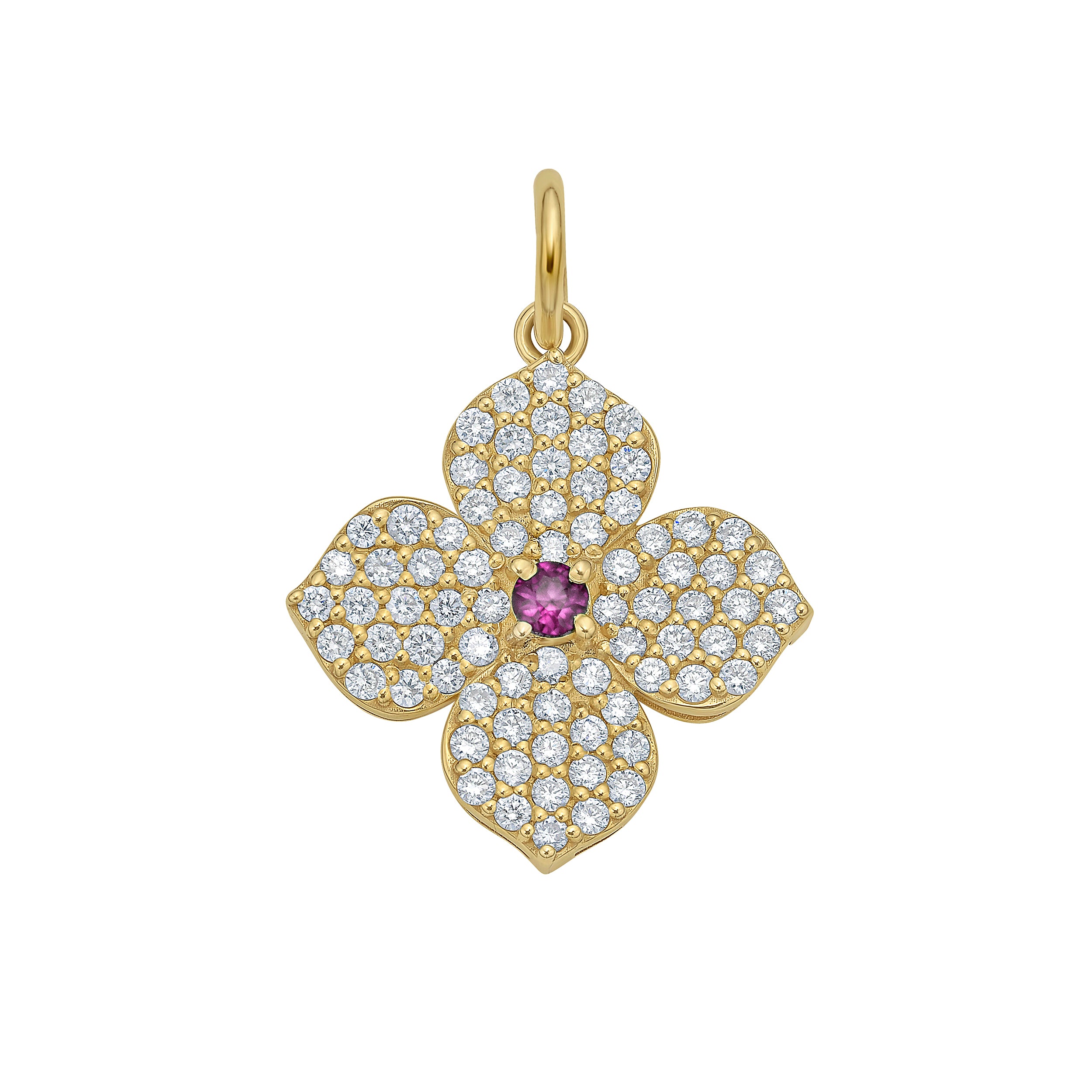 Flora Diamond & Pink Sapphire Center Flower Charm