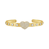 Sweetheart Puffed Diamond Heart Cuff