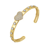 Sweetheart Puffed Diamond Heart Cuff