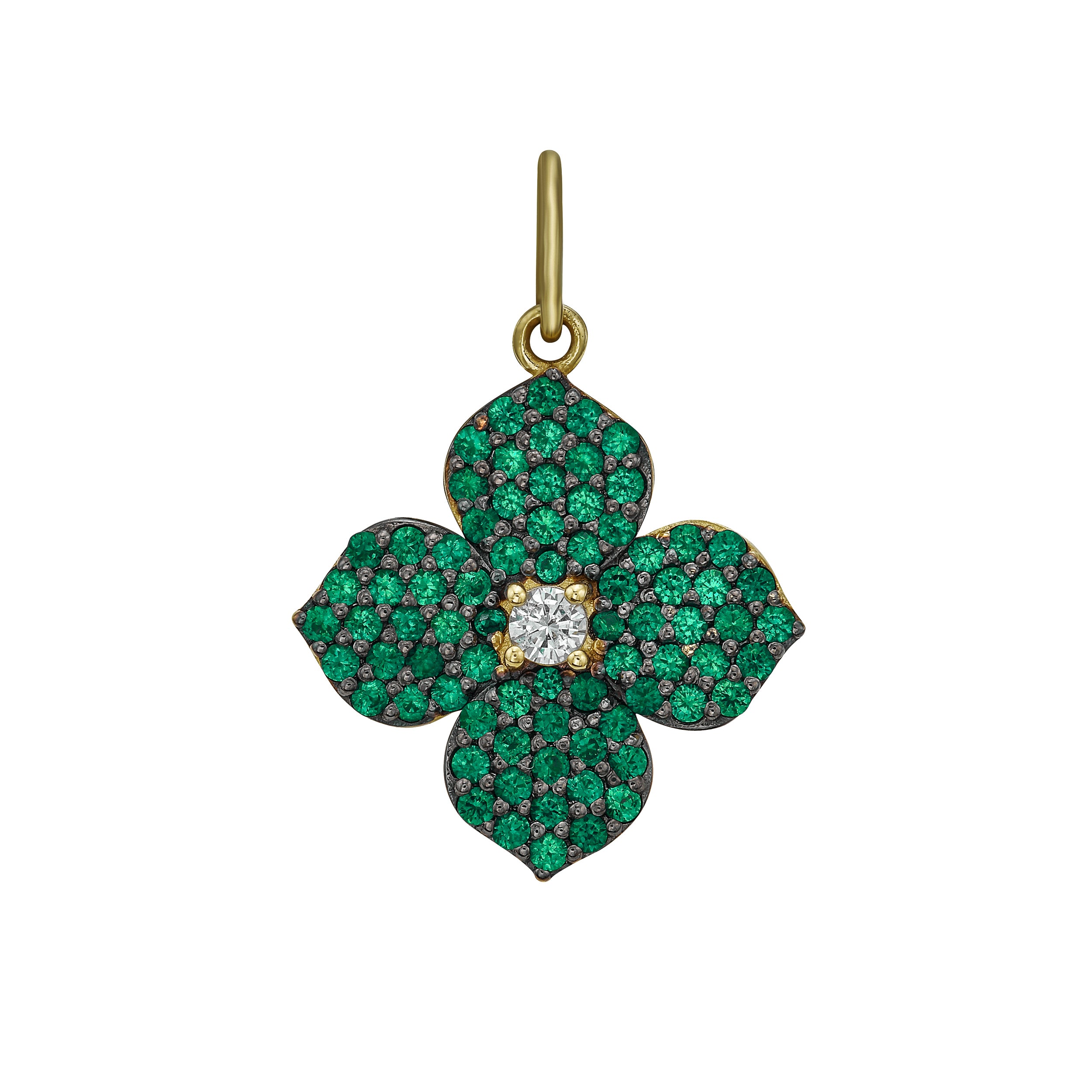 Flora Emerald Flower Charm