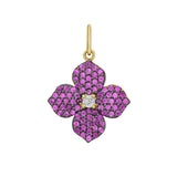 Flora Pink Sapphire Flower Charm