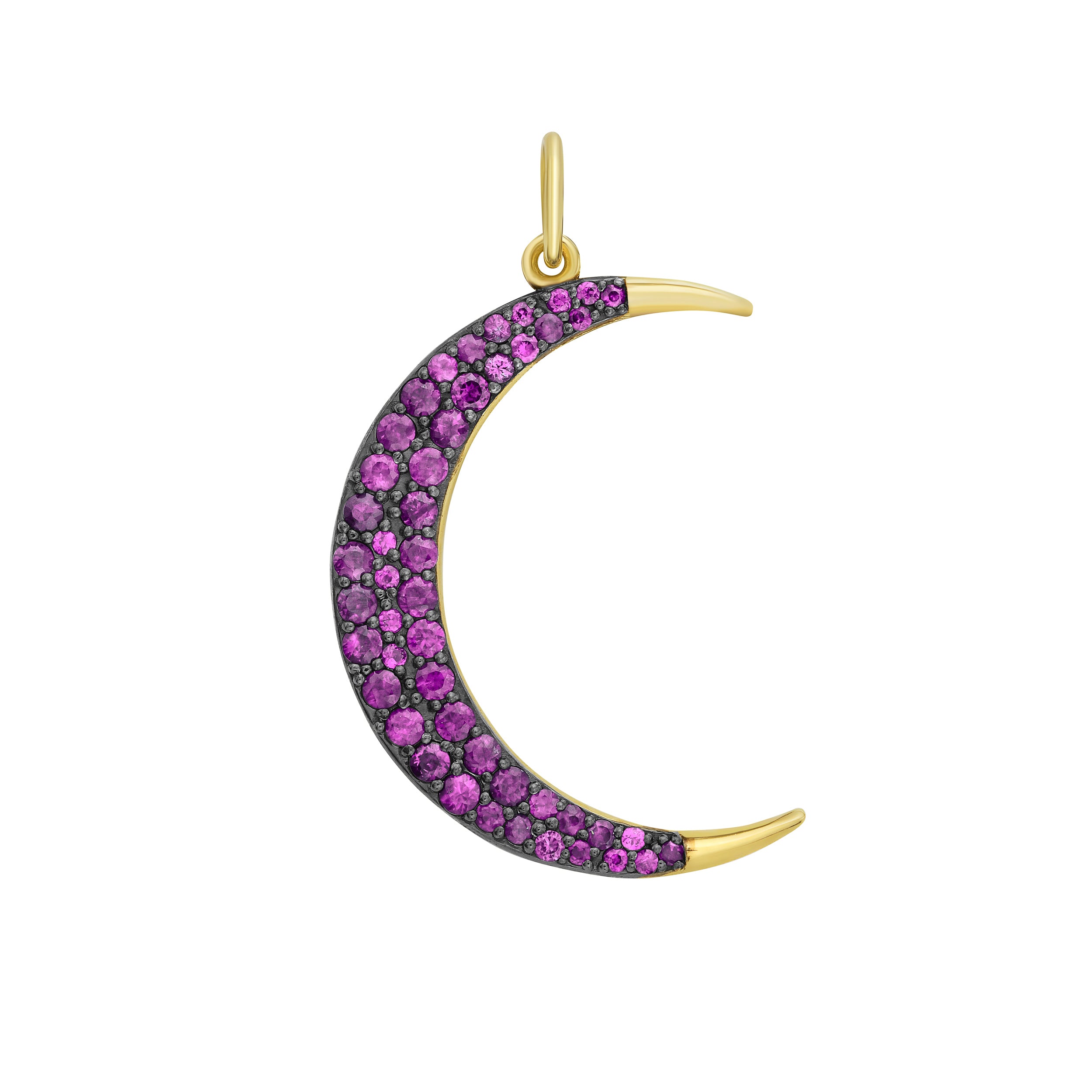 Luna Pink Sapphire Moon Charm