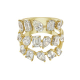 Fancy Cut Triple Row Ring