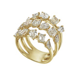 Fancy Cut Triple Row Ring