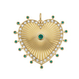 Cassandane Mega Diamond Heart Medallion - Emerald Border Edition