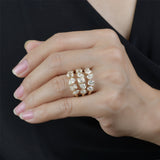 Fancy Cut Triple Row Ring