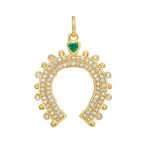 Lucky Emerald Heart Horseshoe Charm