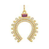 Lucky Ruby Horseshoe Charm