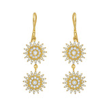 Lumière Diamond Double Sun Drop Dangle Earrings