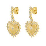 Cassandane Diamond Heart Drop Earrings