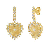 Cassandane Diamond Heart Drop Earrings