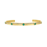 Aurelia Diamond and Emerald Cuff Bangle