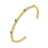 Aurelia Diamond and Emerald Cuff Bangle