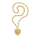 Cassandane Mega Diamond Heart Medallion Necklace