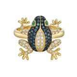 Bisou Blue Diamond Lucky Frog Ring