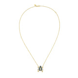 Bisou Blue Diamond Lucky Frog Charm Necklace