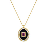 Victoire Art Deco Ruby Oval Necklace