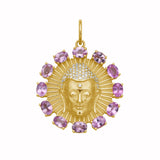 Pink Sapphire Buddha Charm