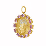 Pink Sapphire Buddha Charm