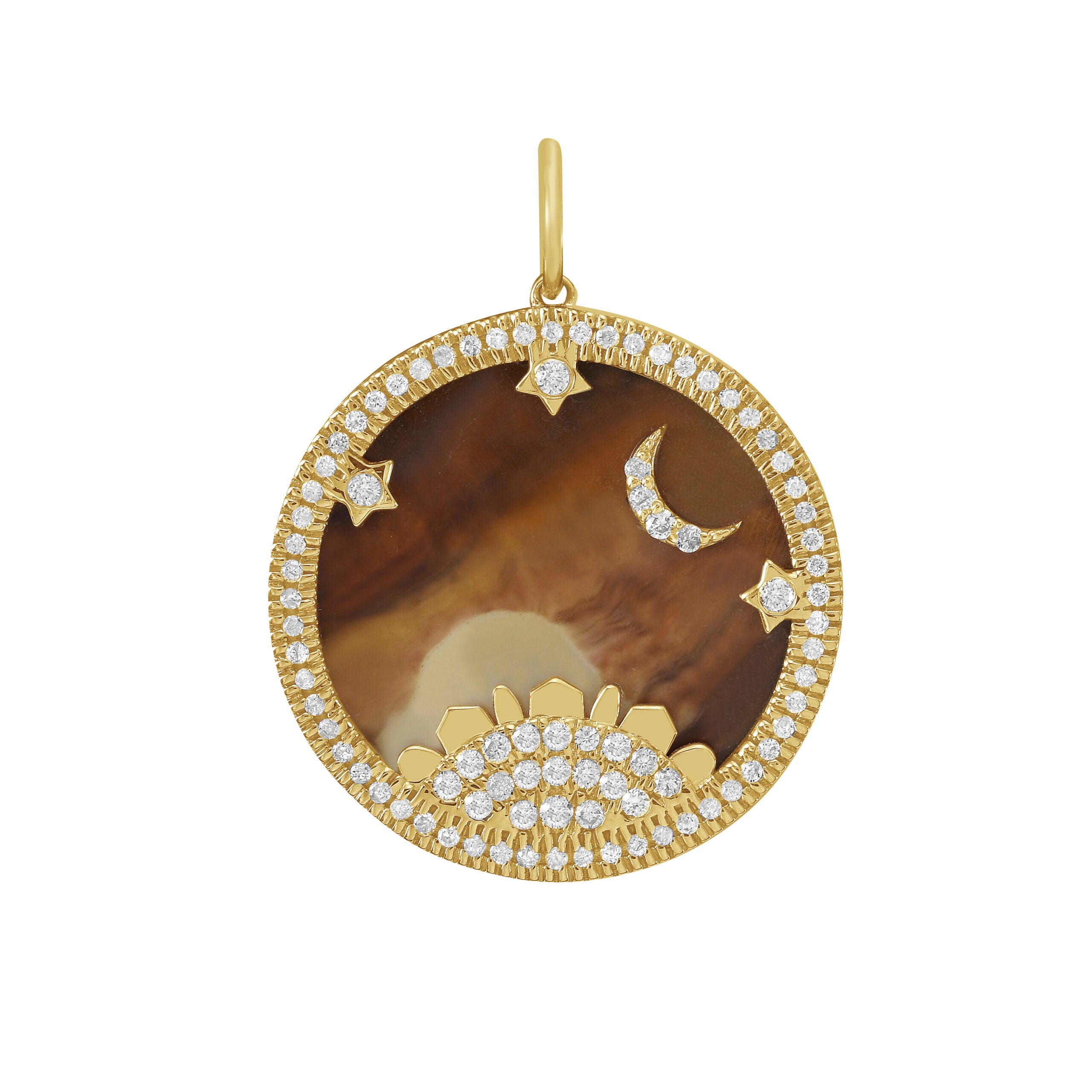 Starry Night Brown Mother of Pearl Medallion