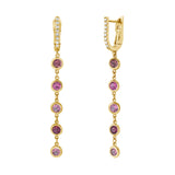 Ombre Pink Tourmaline Drop Earrings