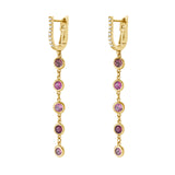 Ombre Pink Tourmaline Drop Earrings