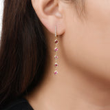 Ombre Pink Tourmaline Drop Earrings