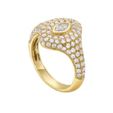 Marquise Diamond Pavé Signet Ring