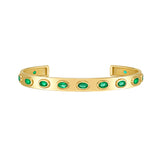 Aurelia Bezel Emerald Cuff Bangle