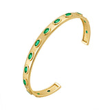 Aurelia Bezel Emerald Cuff Bangle