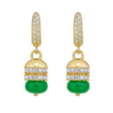 Rondelle Green Agate Bead Earrings