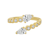 Pear Diamond Cuff Ring