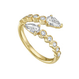 Pear Diamond Cuff Ring