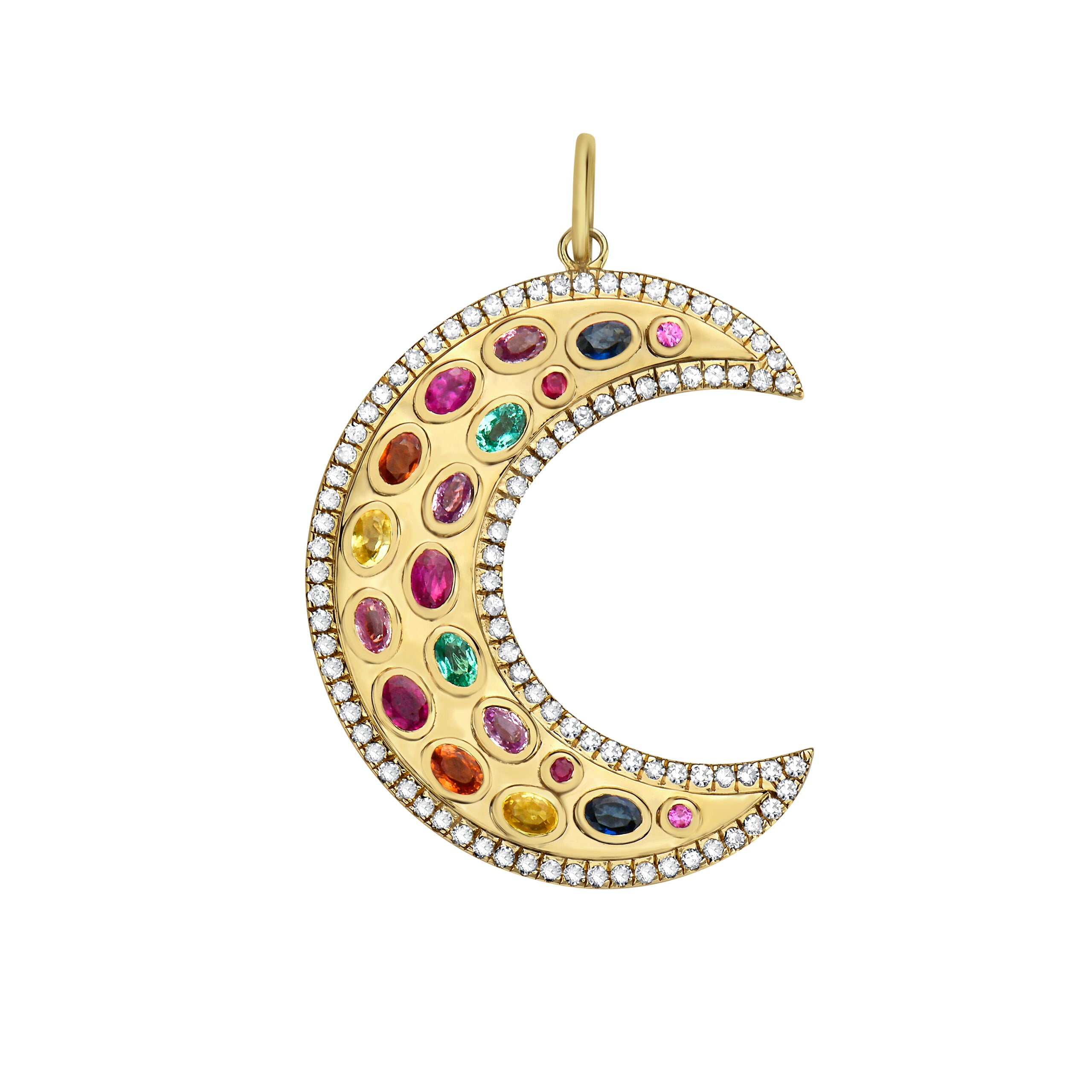 Multi Gemstone and Diamond Star Charm 
