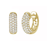 Pavé Diamond Wide Dome Huggie Earrings