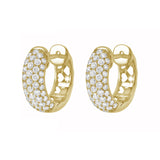 Pavé Diamond Wide Dome Huggie Earrings