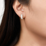 Pavé Diamond Wide Dome Huggie Earrings