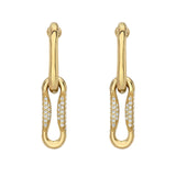 Milano Pinched Link Drop Earrings With Diamonds