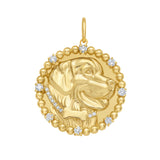 Golden Retriever Diamond Bead Medallion