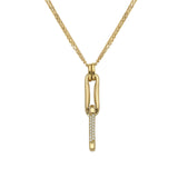 Milano Pinched Link Double Strand Diamond Drop Necklace