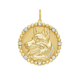 German Shepherd Diamond Bead Medallion
