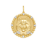 Akita Diamond Bead Medallion