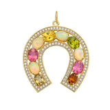 Legacy Jumbo Opal And Tourmaline Horseshoe Charm