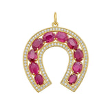 Legacy Jumbo Ruby Horseshoe Charm