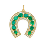Legacy Jumbo Emerald Horseshoe Charm