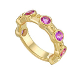 Aurelia Beaded Pink Sapphire Stackable Ring